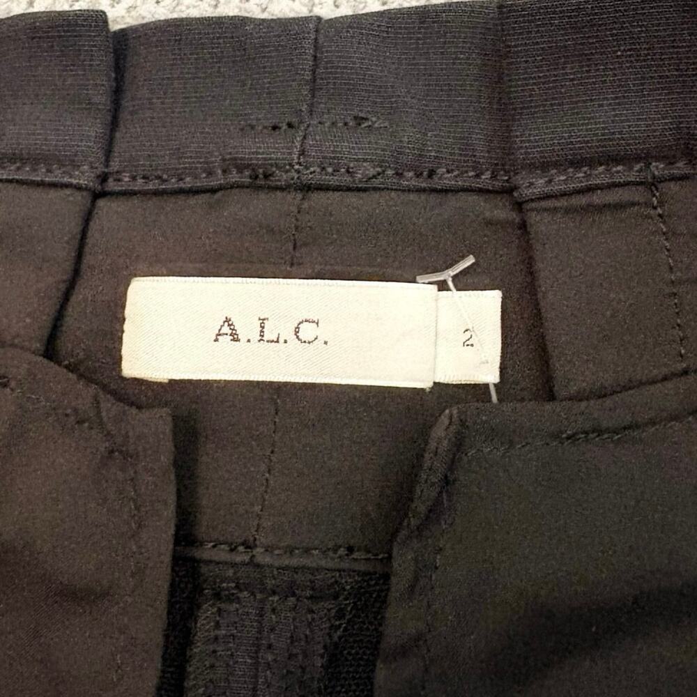 A.L.C. Black Pleated High Rise Pants Women's Size 2 Career Office Quiet Luxury - Picture 6 of 10